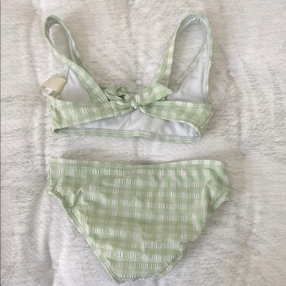 GB Girls Green and White Checkered Bikini - Picture 2 of 4